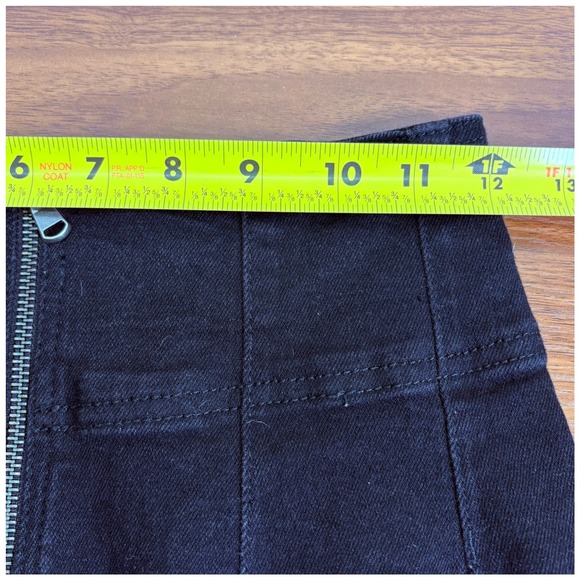 Free People We The Free Virgo Black Denim Jean Mini‎ Skirt Full Zip Size 27 - Picture 10 of 12